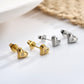 Bubble Heart CZ Stud Earring Bracelet Necklace Set