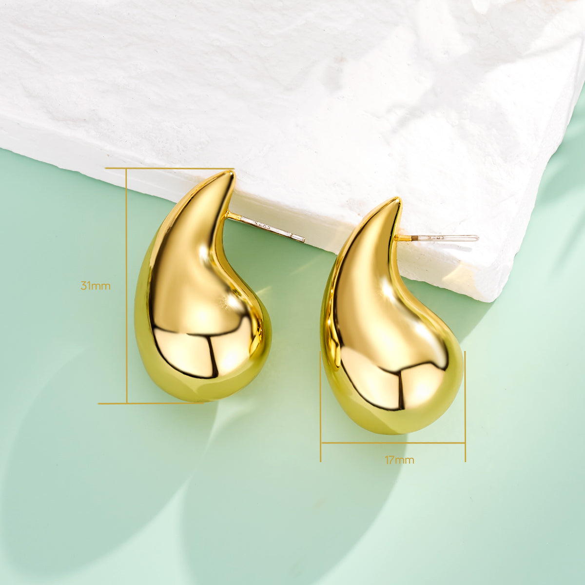 Oufer Teardrop Light Weight Chunky Nugget Trendy Earring