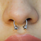 16G Nautical Star Horseshoe Circular Barbell Septum Ring