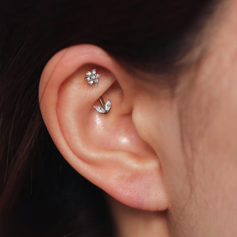 flower rook piercing