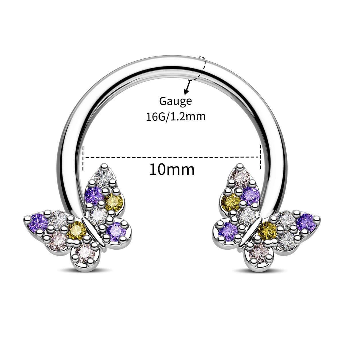 10mm butterfly septum ring