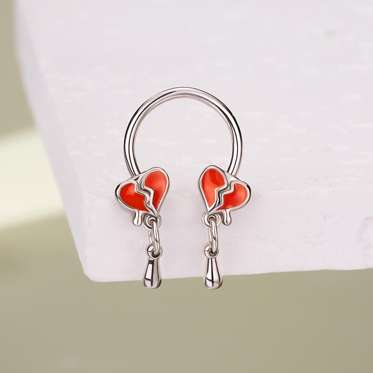 split heart dangle septum ring 