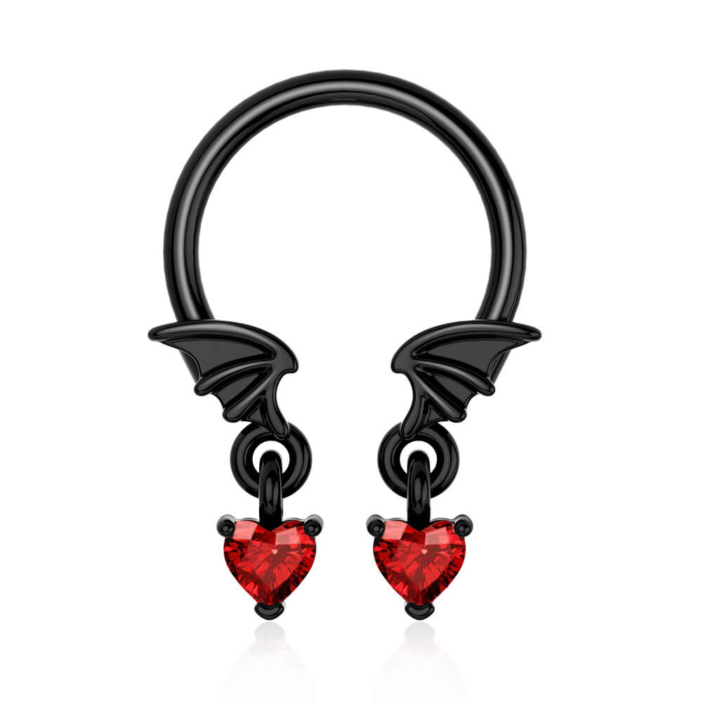 halloween wing horseshoe septum ring 