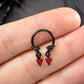 16G Wings Shaped Red Gems Dangle Horseshoe Septum Ring