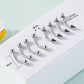 16G 8PCS Balls and Spikes Rook Eyebrow Ring Curved Bar Set