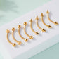 16G 8PCS Balls and Spikes Rook Eyebrow Ring Curved Bar Set