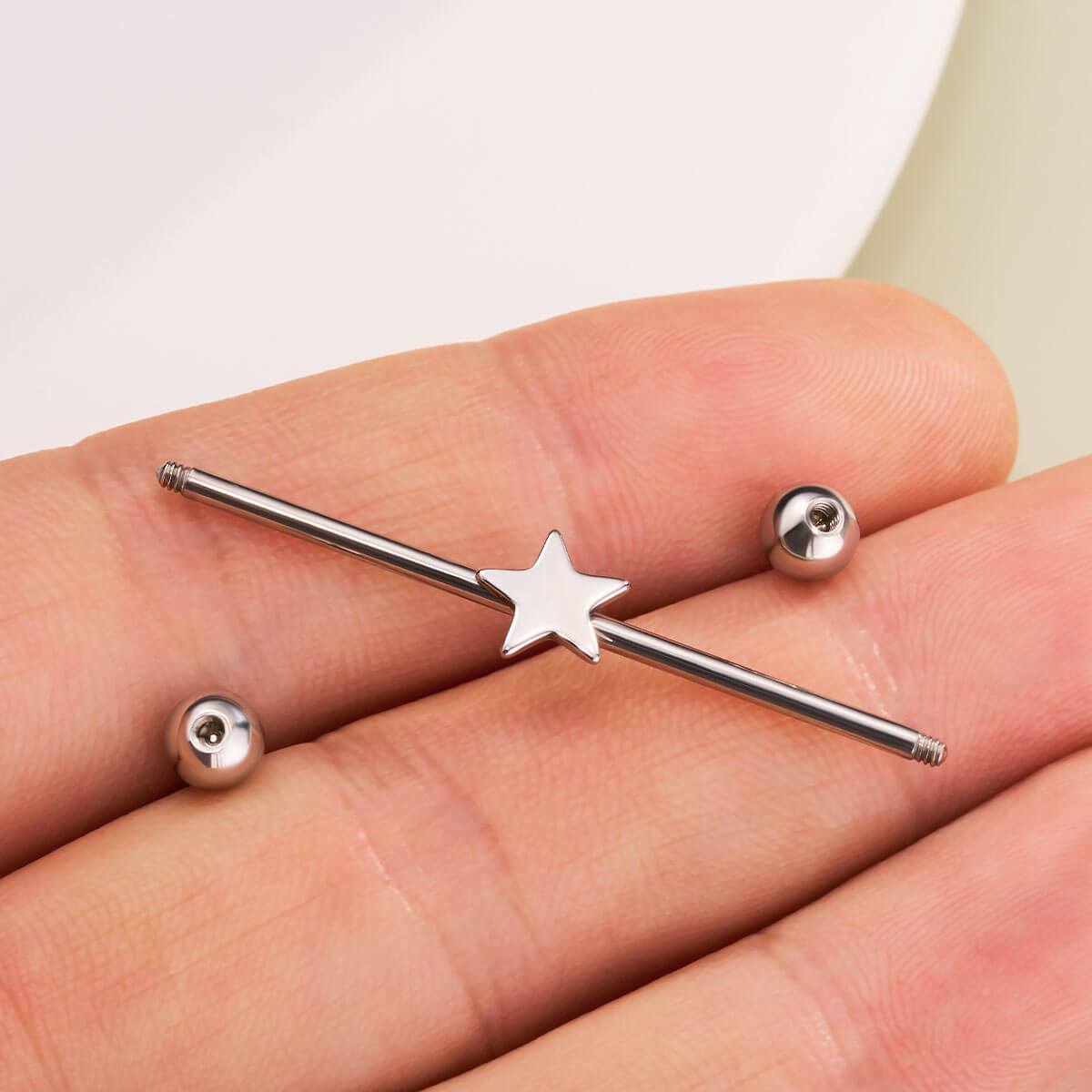 14G Star Industrial Barbell