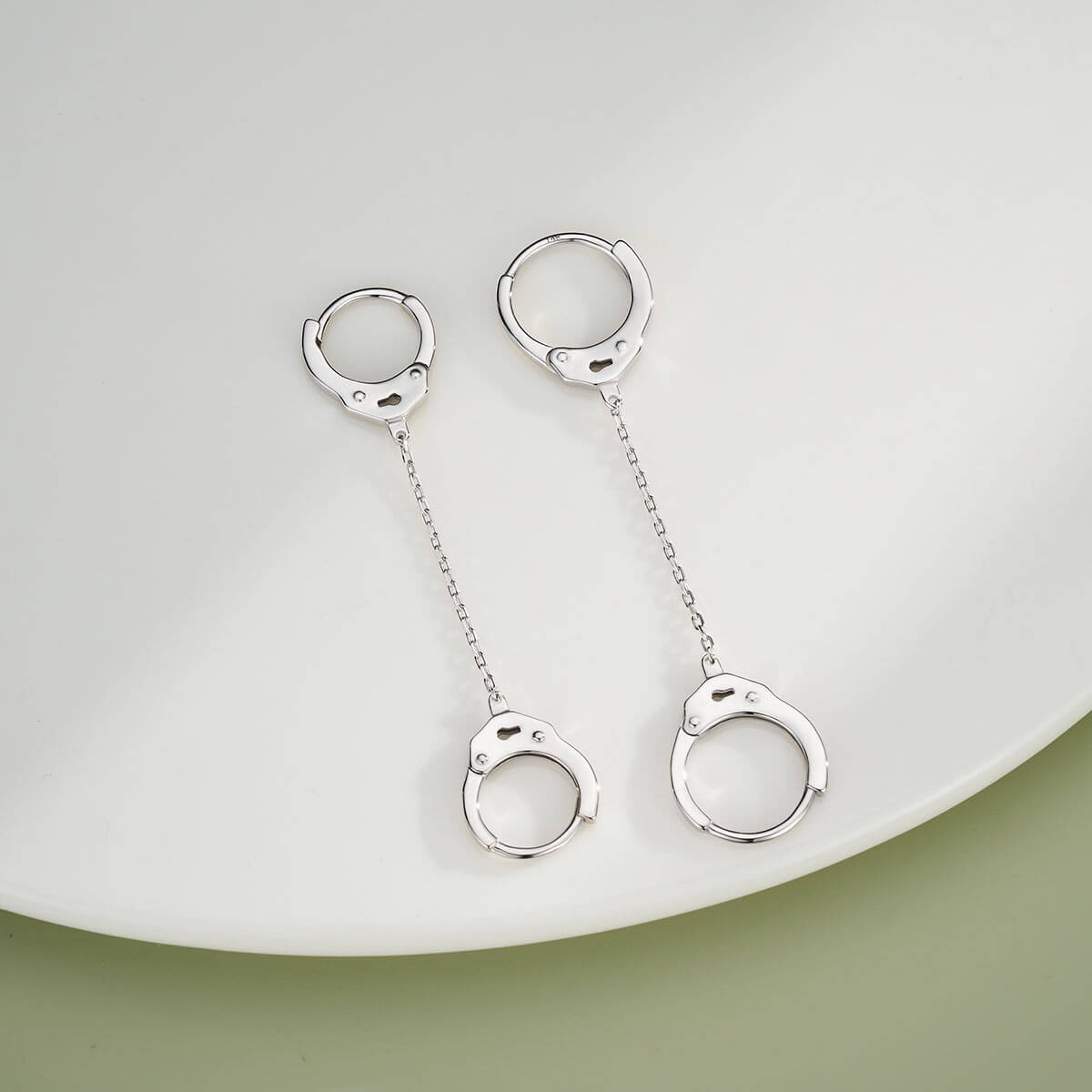 14K White Gold 20G Handcuffs Cartilage Earring Jewelry