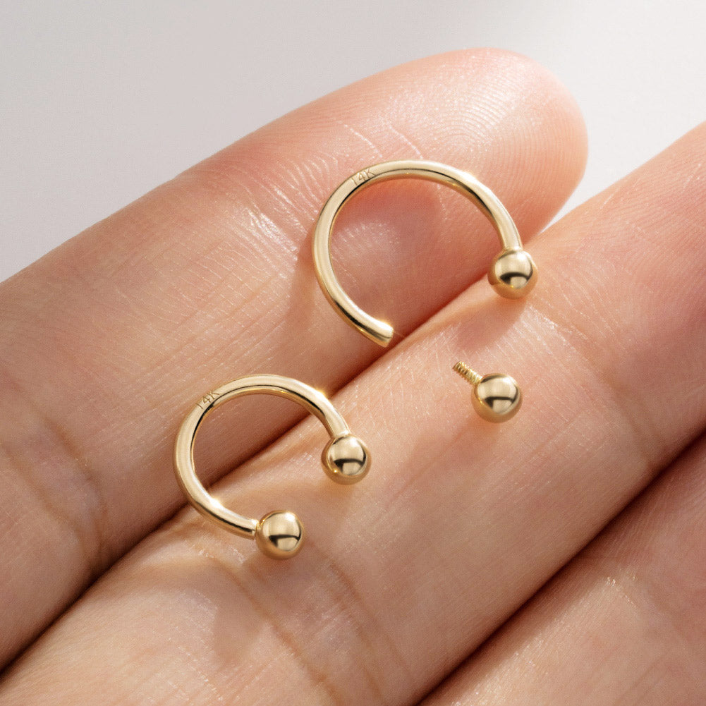 14k gold internally threaded septum ring