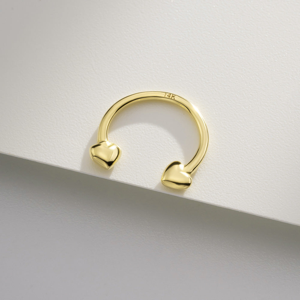 14k heart horseshoe septum