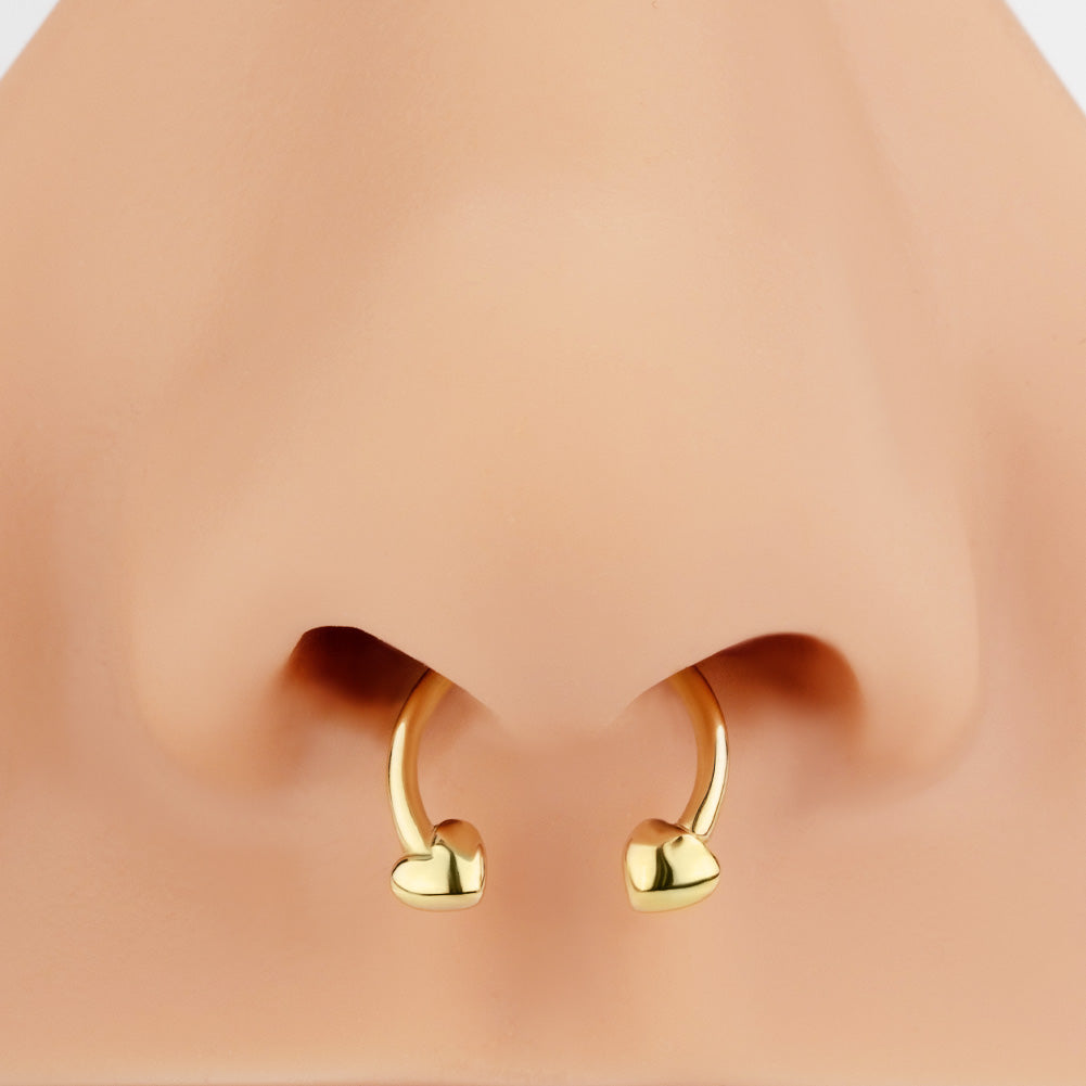 14K Oro 16G Herradura Septum Anillo Piercing Hélix