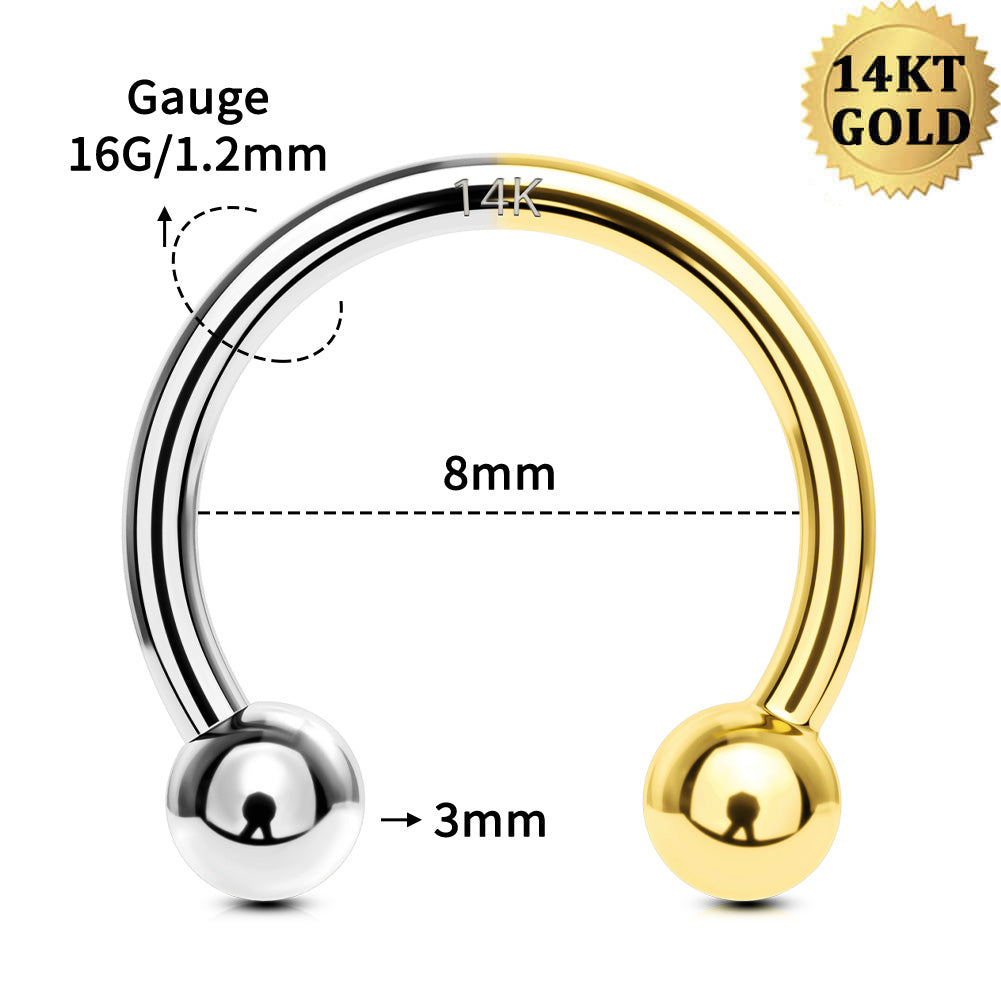 16g gold septum jewelry horseshoe