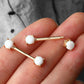 14K Gold Nipple Ring 2PCS Set Opal Nipple Piercing Barbell