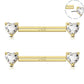 14k threadless nipple bars