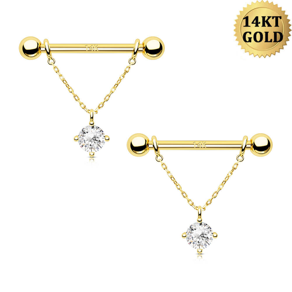 oufer pierced nipple chain