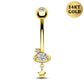 14k gold saturn belly ring