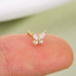 14k gold butterfly nose piercing stud