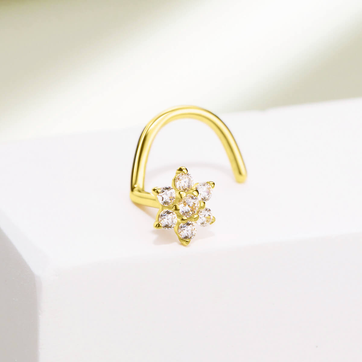 flower screw nose stud