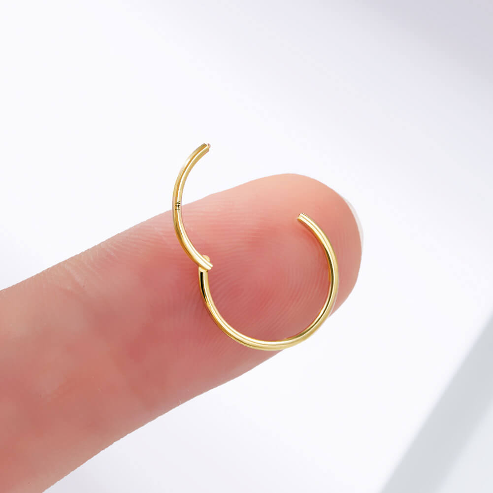 segment gold hoop nose ring