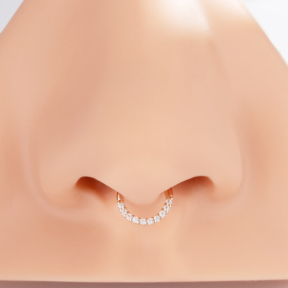 rose gold septum piercing