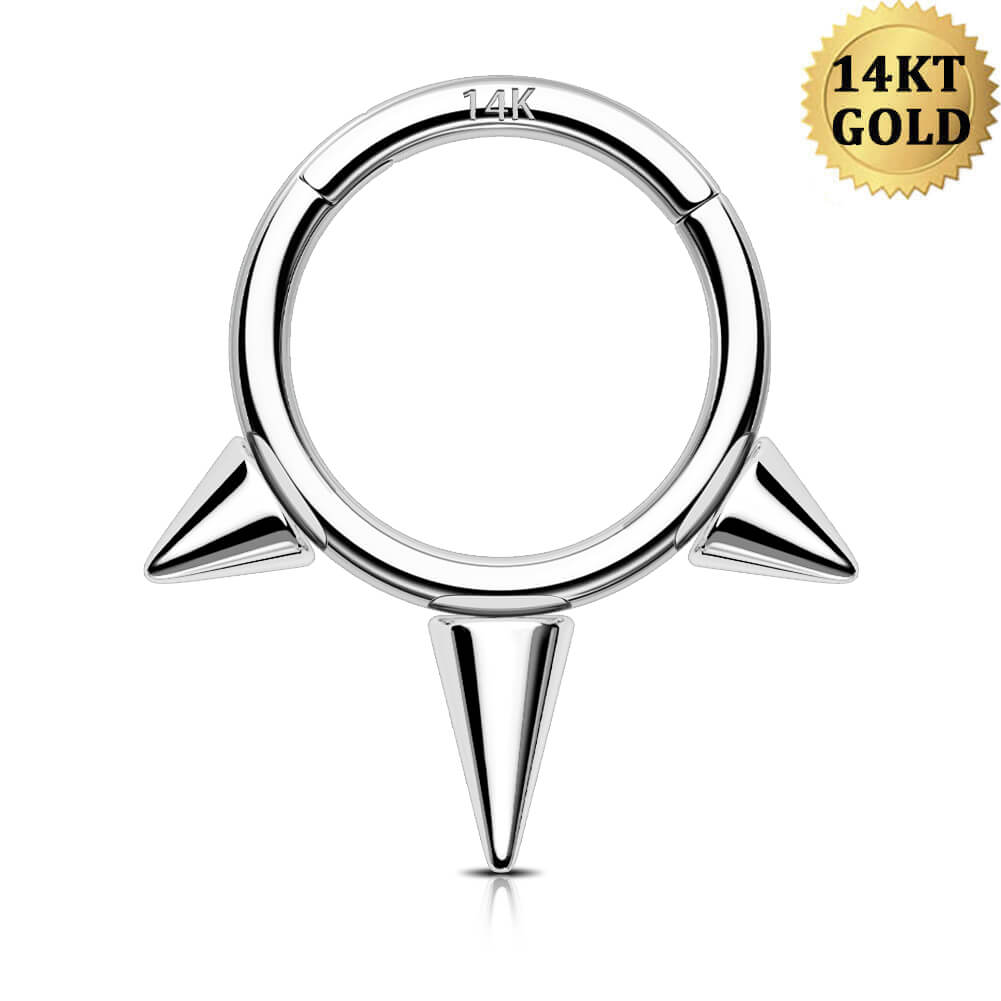 spike white gold septum ring