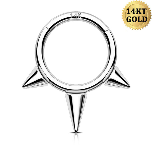 spike white gold septum ring