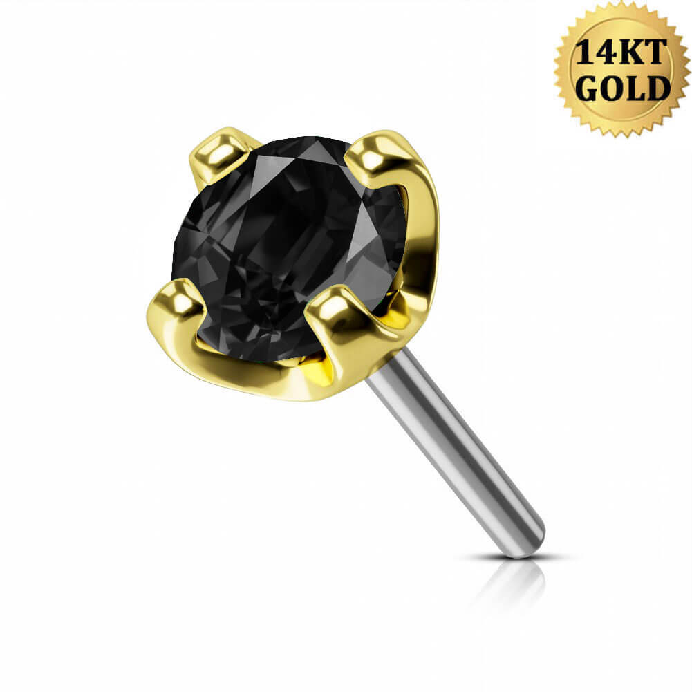 14k gold black stud