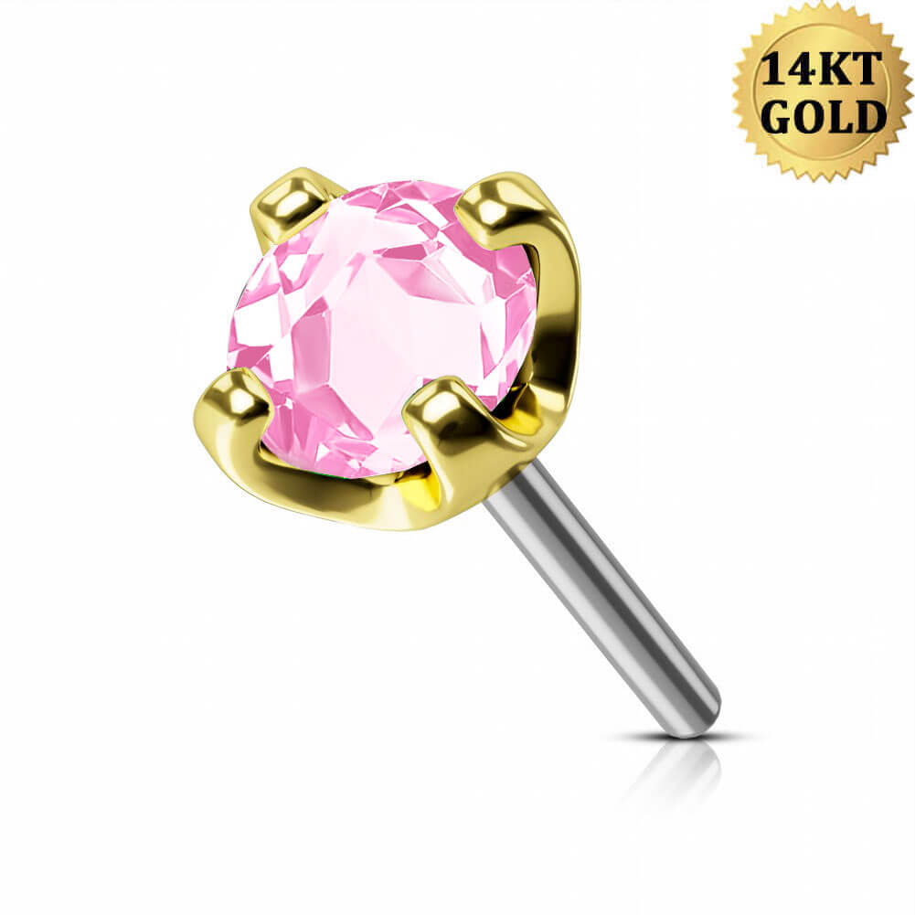 14k gold pink stud