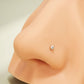 14K White Gold Round Head Push Pin Stud