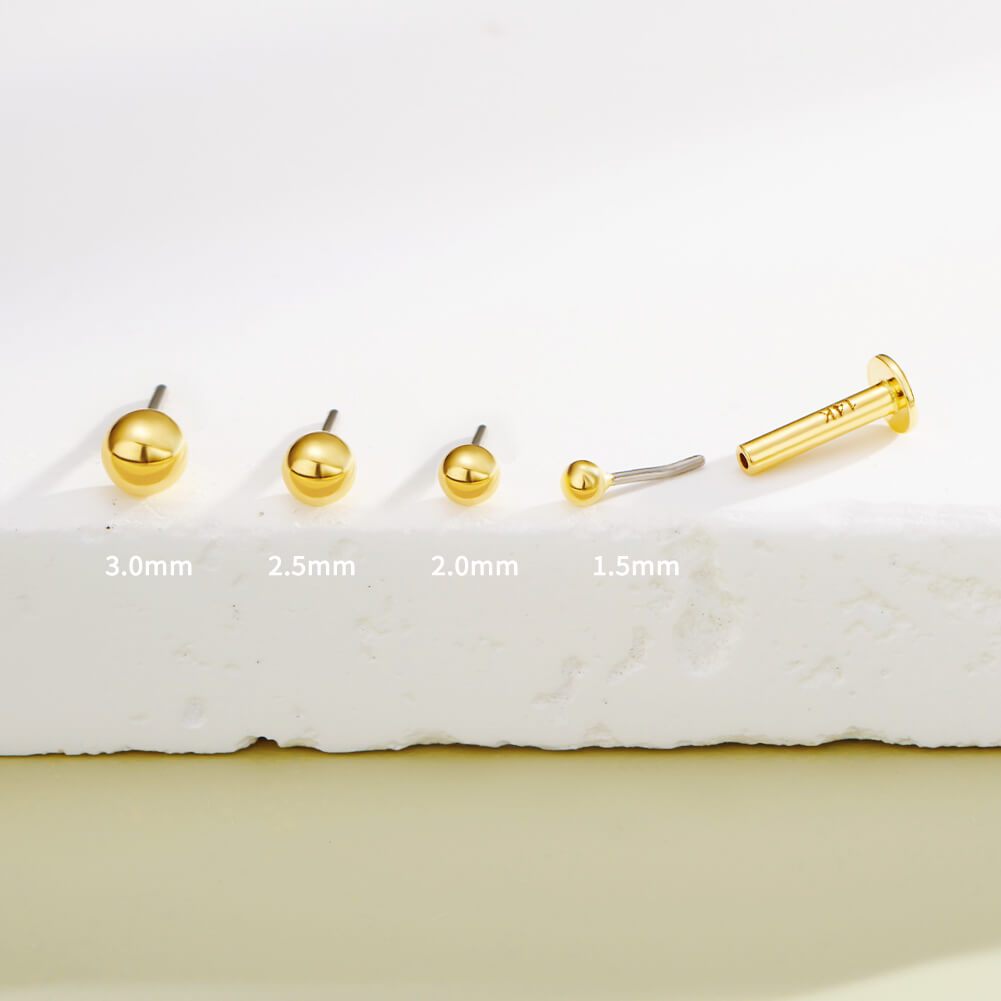 14k gold cartilage studs