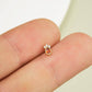 14K Solid Gold Red Marquise CZ Push Pin Cartilage Nose Stud