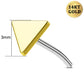 14K Solid Gold Flat Triangle Shape Push Pin