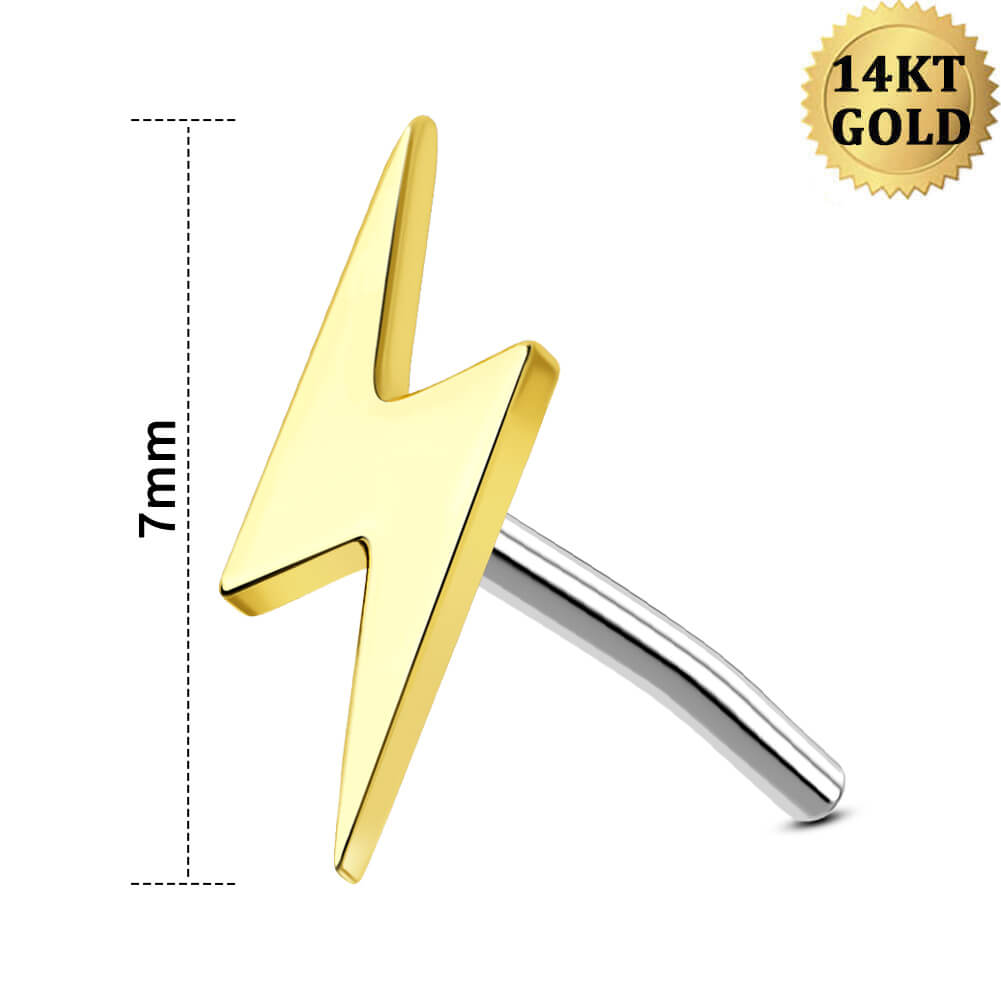 7mm lightning bolt nose stud