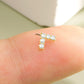 14K Solid Gold Arrow Shape Push Pin Labret Nose Stud Earring