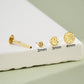 14K Solid Gold Hammered Disc Top Push Pin Cartilage Stud