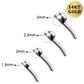 14K White Gold 16G Half Ball Push Pin Stud