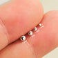 14K White Gold 16G Half Ball Push Pin Stud