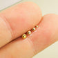 14K Solid Gold 16/18G Half Ball Push Pin Stud