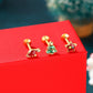 oufer gold christmas cartilage earrings