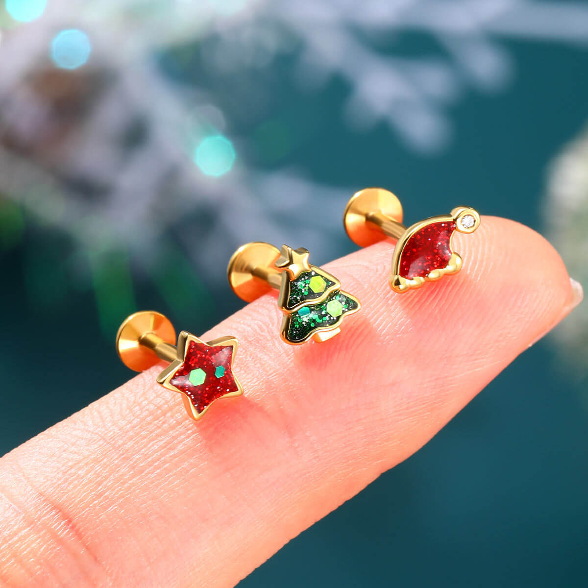 oufer christmas cartilage earrings