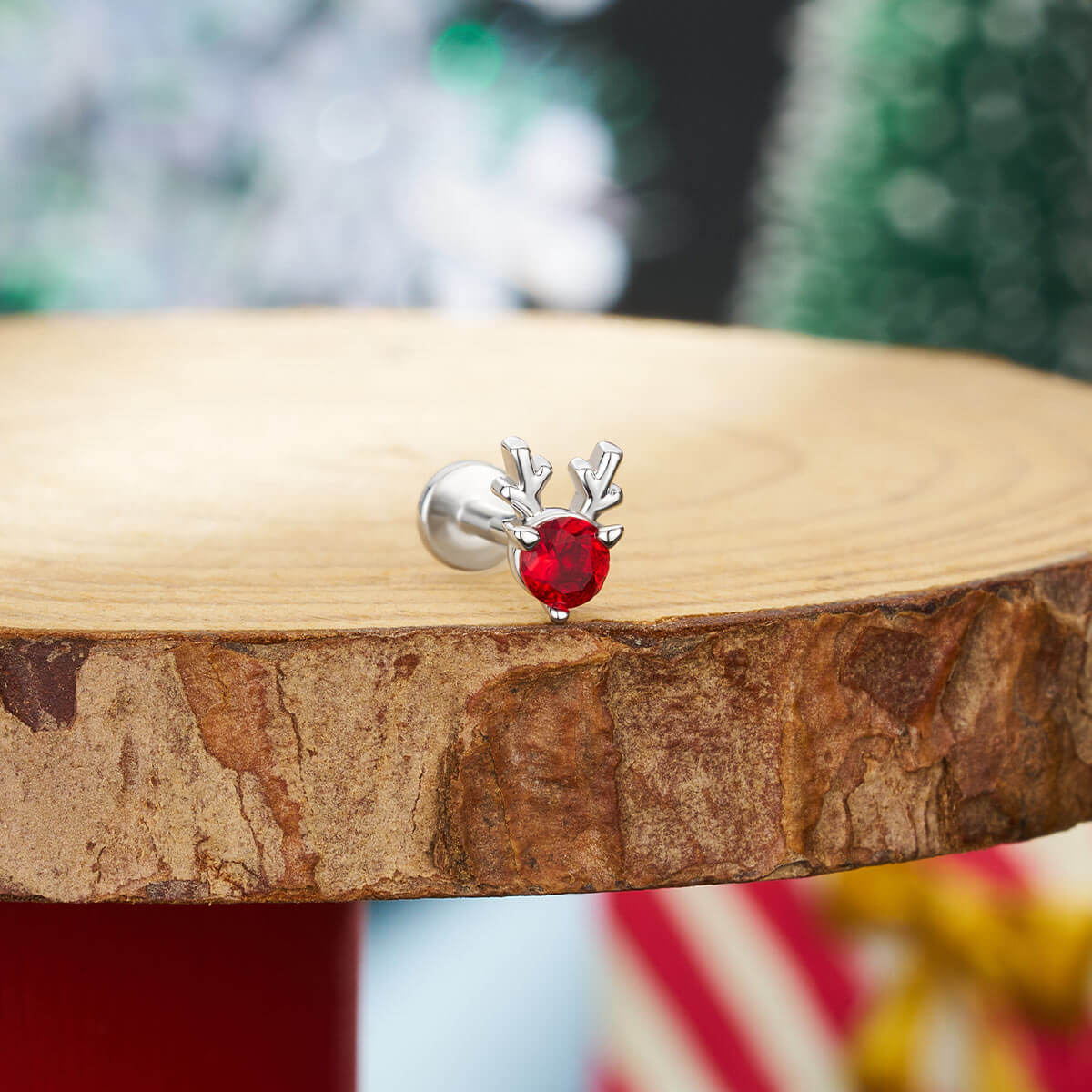 deer christmas cartilage earring