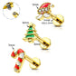 8mm christmas cartilage earrings