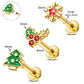 16g christmas cartilage earrings