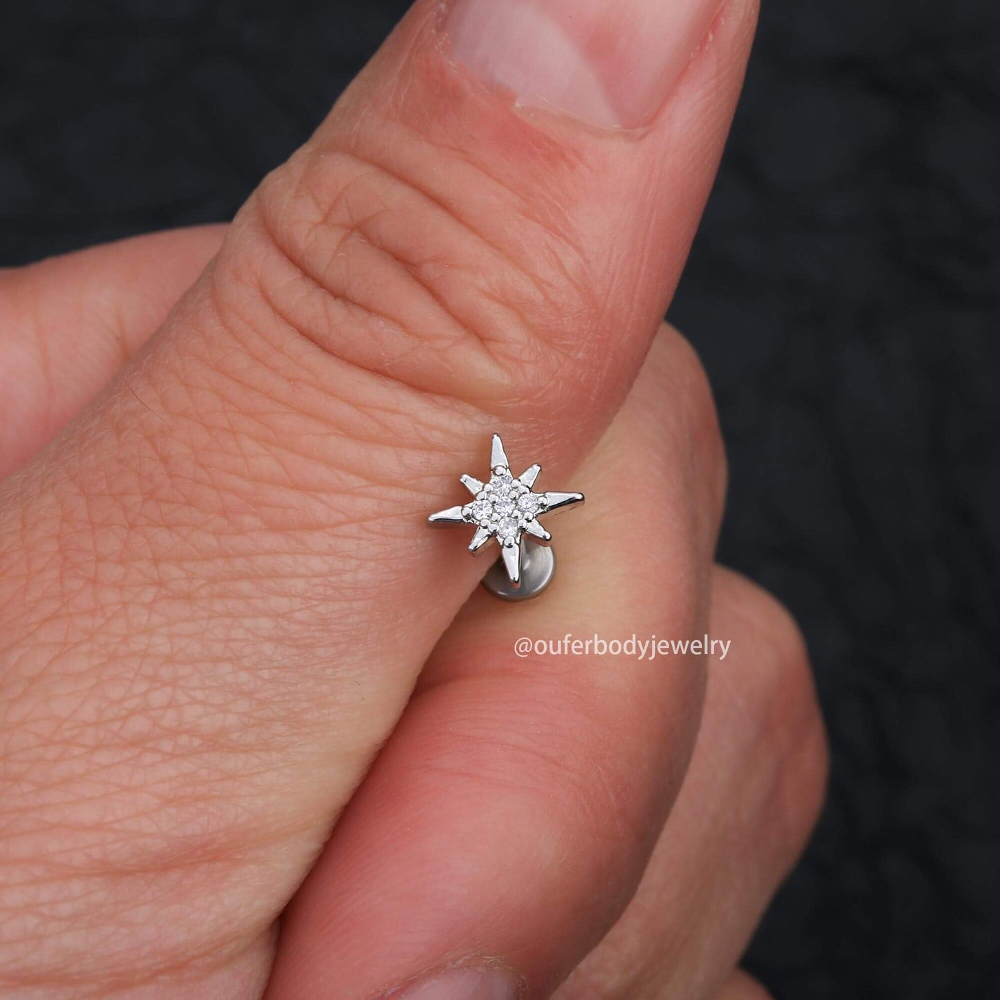 silver sunflower cartilage earring