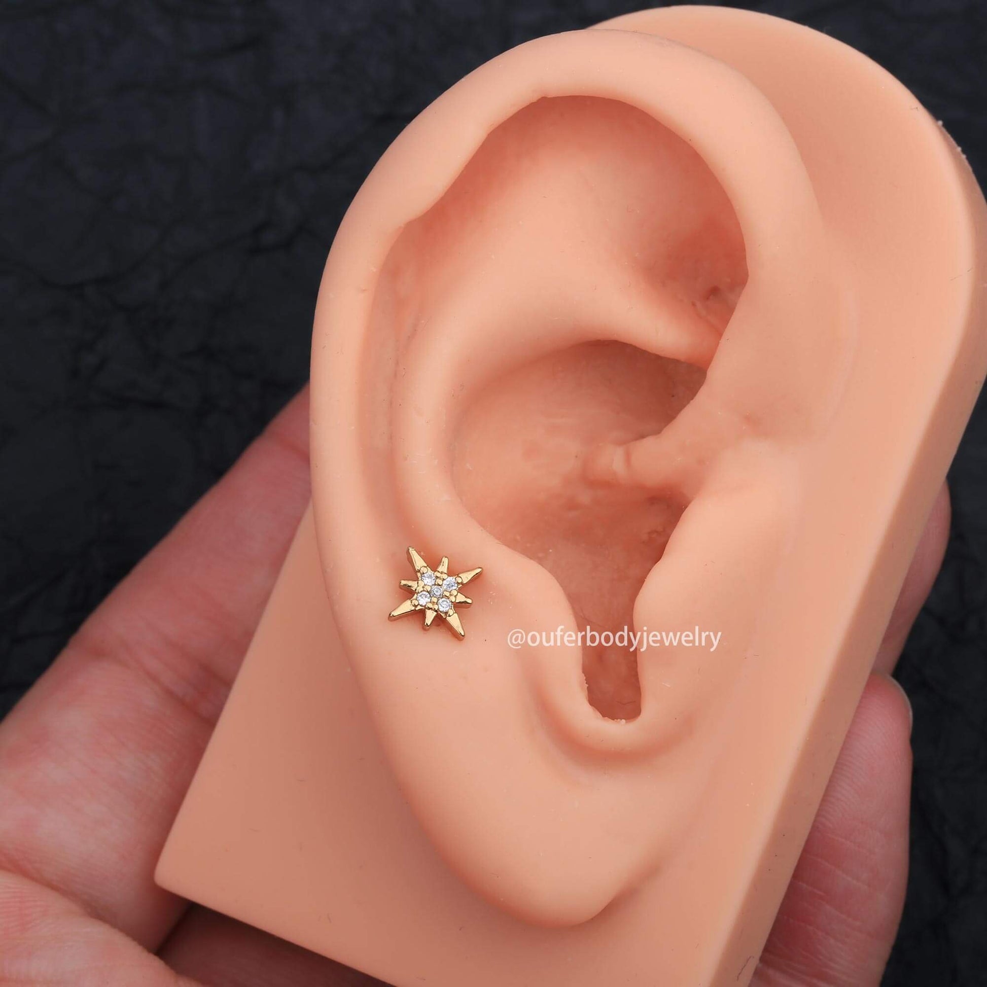 sunflower cartilage earring stud