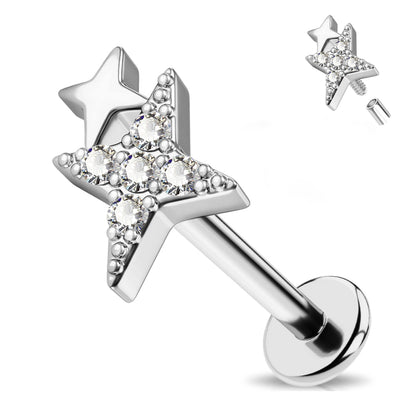 double star helix stud 