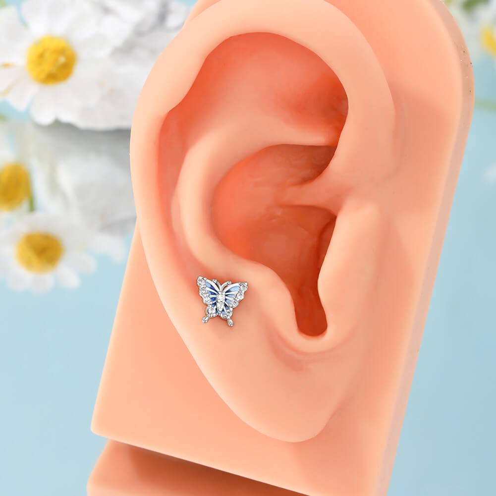 butterfly labret stud jewelry