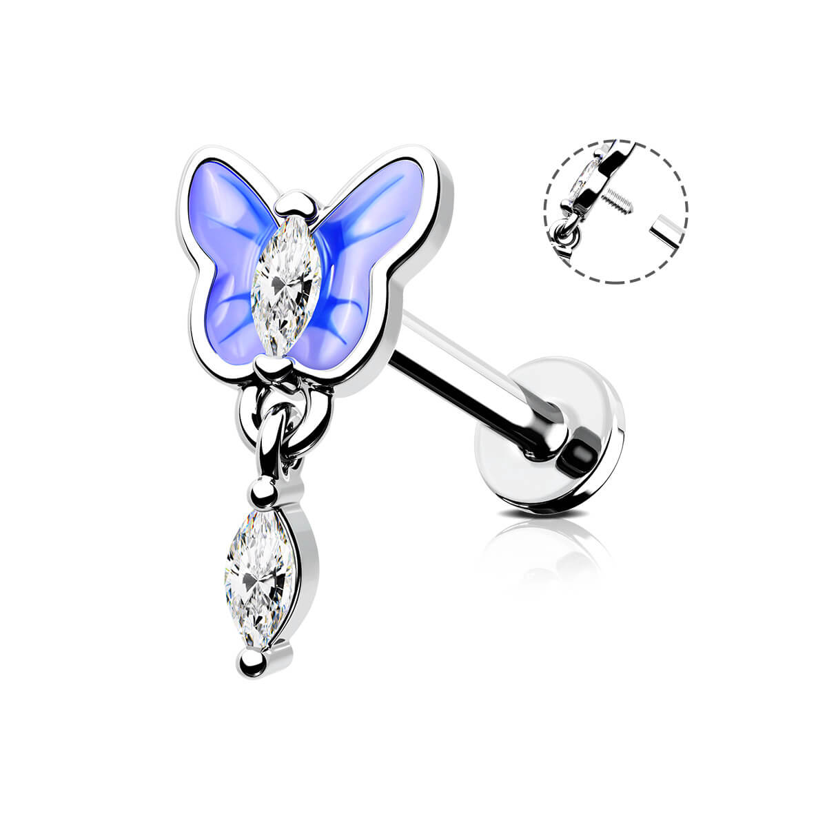 butterfly cartilage earring