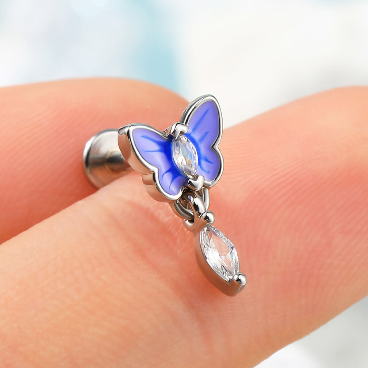 butterfly cartilage earring