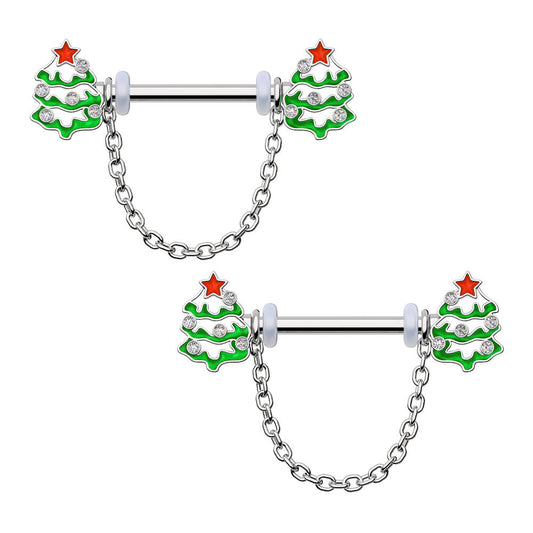 christmas nipple rings